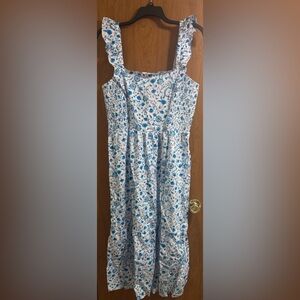 Floral Blue and White Dress